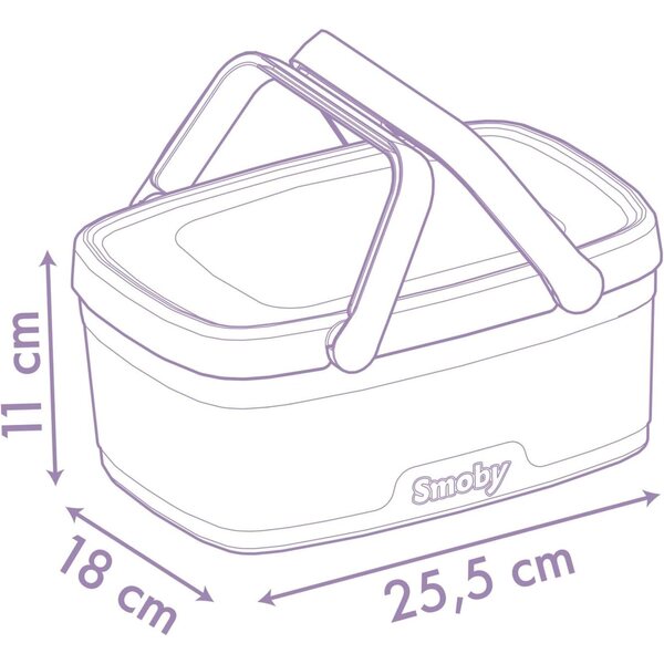 Smoby Picknickmand 2 in 1 Gabby met 14 accessoires, transformeerbare tafel, vanaf 3+ jaar