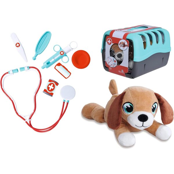Simba Maleta Veterinary mit Plüschtier und Zubehör – 7 Teile für Kinder ab 3 Jahren