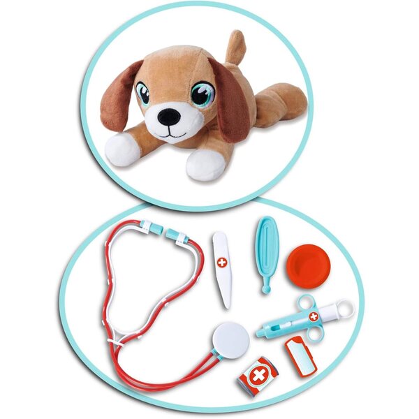 Simba Maleta Veterinary mit Plüschtier und Zubehör – 7 Teile für Kinder ab 3 Jahren