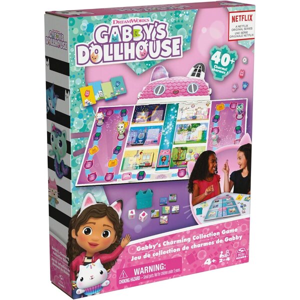 Jeu de société Gabby's Dollhouse : collectionnez des talismans et décorez la maison de poupée