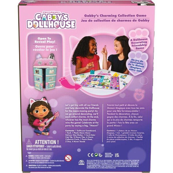 Jeu de société Gabby's Dollhouse : collectionnez des talismans et décorez la maison de poupée