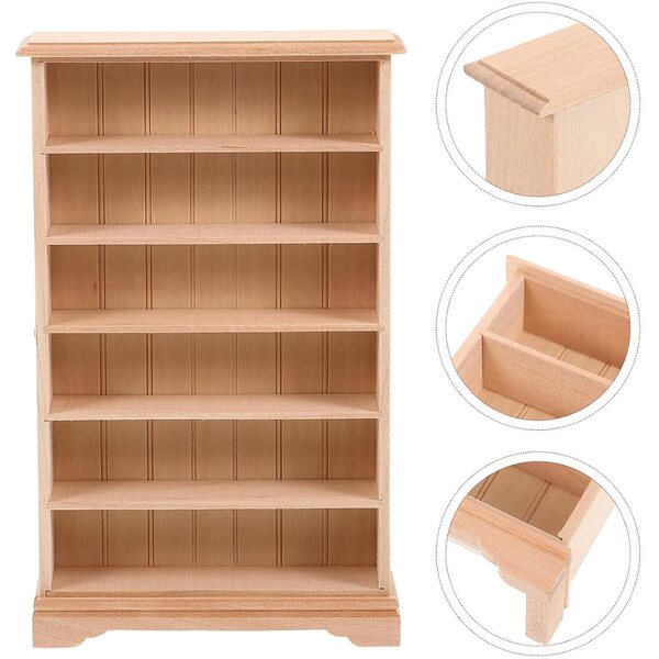 Abaodam Libreria Miniatura in Legno Scala 1:12 per Casa delle Bambole e Fai da Te