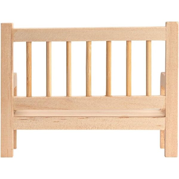 Miniatur-Holzbänke 10 x 4,4 x 7,5 cm – Set mit 2 Teilen zum Modellieren und Dekorieren