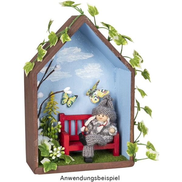 Miniatur-Holzbänke 10 x 4,4 x 7,5 cm – Set mit 2 Teilen zum Modellieren und Dekorieren