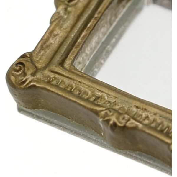 Mini Specchio Vintage per Casa delle Bambole in Resina 4,2x2,5x0,6 cm Design Europeo