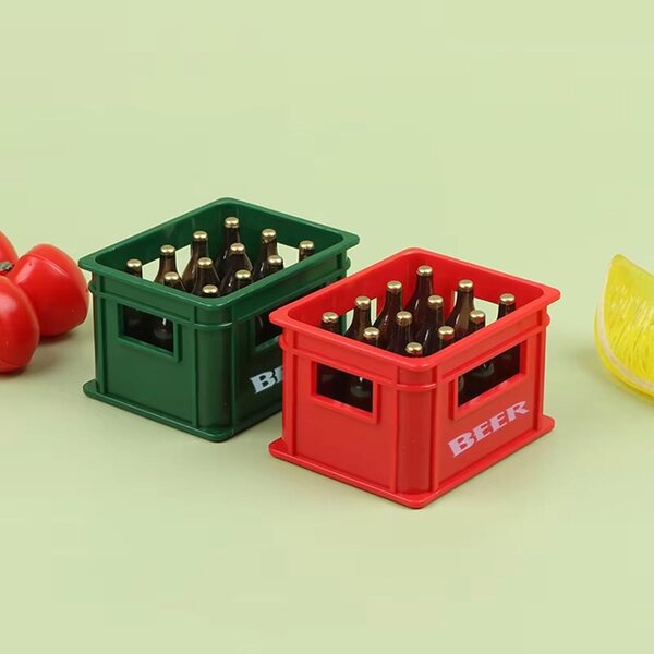 Miniatura Bierkiste e Bottiglie per casa delle bambole 1:12 Accessorio Decorativo Realistico