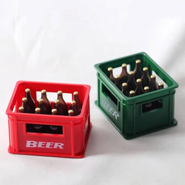 Miniatura Bierkiste e Bottiglie per casa delle bambole 1:12 Accessorio Decorativo Realistico