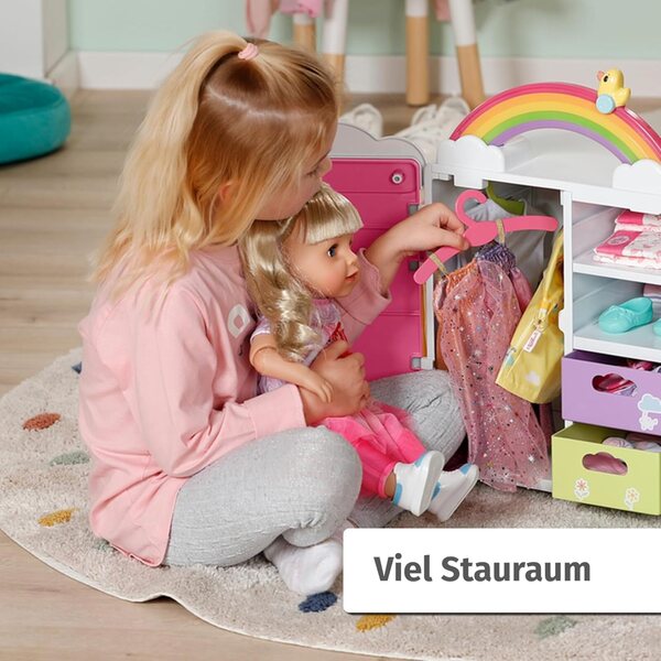 BABY born armadio arcobaleno con luci e suoni per organizzare abiti e accessori bambole