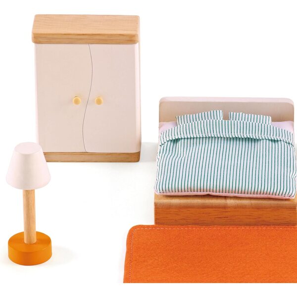 Hape Set Mobili Camera da Letto per Casa delle Bambole in Legno per Bambini 3+
