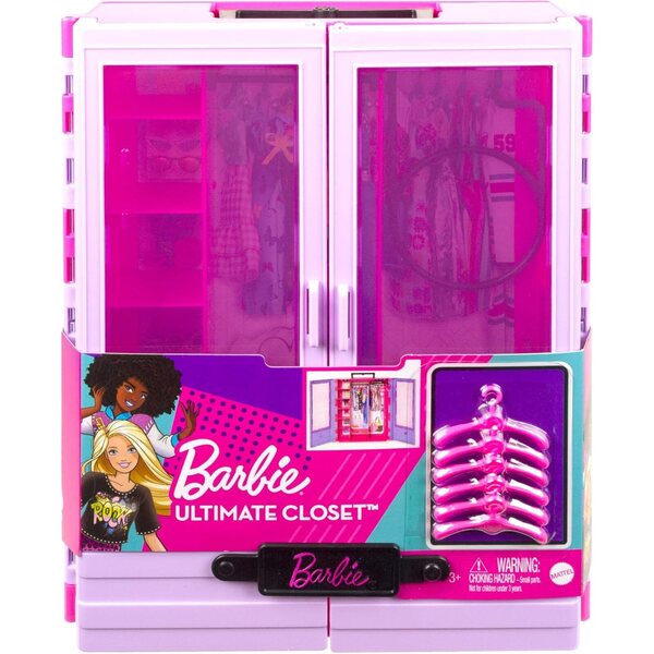 Barbie Kleiderschrank Ultimate Closet per organizzare abiti e accessori con 6 appendini
