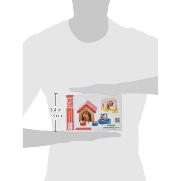 Hape Holzhaustiere-Set für Puppenhäuser, 3 Figuren für Kinder ab 3 Jahren