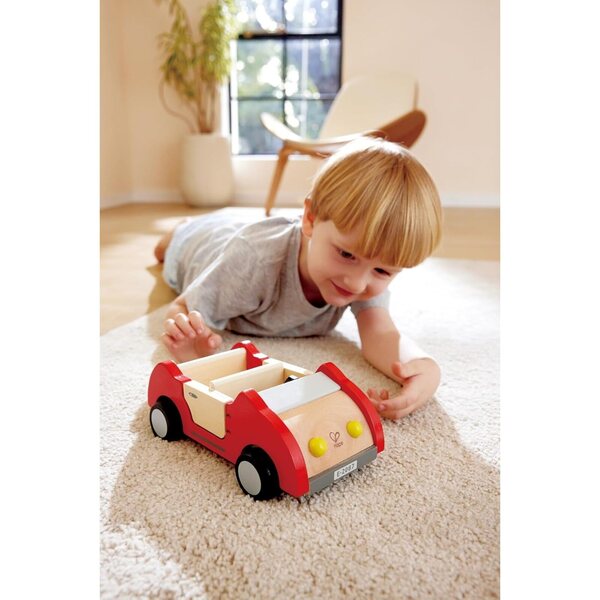 Hape Familienauto Puppenhaus aus Holz, Lernspielzeug für Kinder ab 3 Jahren