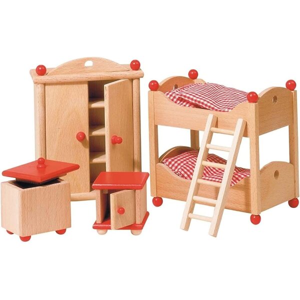 Mobili per cameretta per bambole Goki in legno per casa delle bambole - giocattoli sostenibili a partire da 3 anni