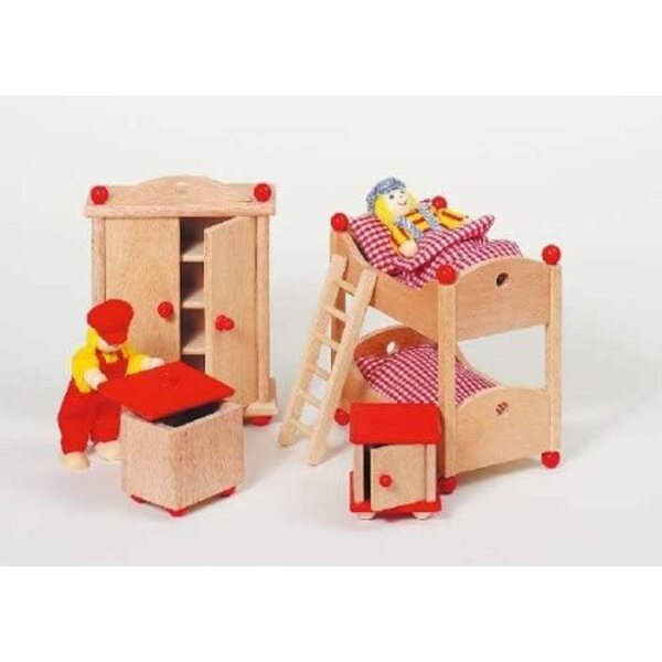 Mobili per cameretta per bambole Goki in legno per casa delle bambole - giocattoli sostenibili a partire da 3 anni