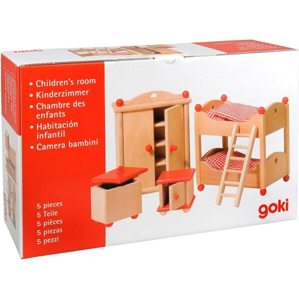 Mobili per cameretta per bambole Goki in legno per casa delle bambole - giocattoli sostenibili a partire da 3 anni