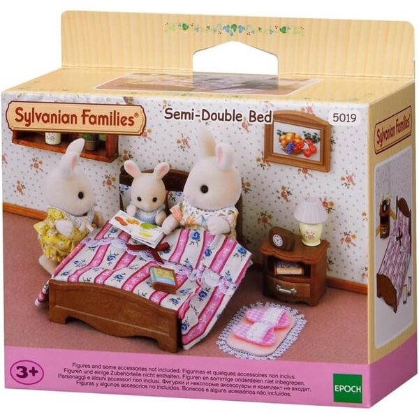 Sylvanian Families 5019 Doppelbett mit Puppenhauszubehör