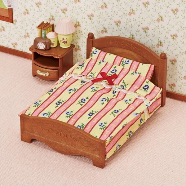 Sylvanian Families 5019 Doppelbett mit Puppenhauszubehör