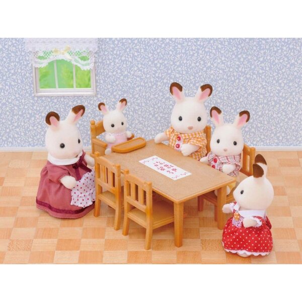 Sylvanian Families 4506 Esstisch-Set aus Holz für Puppenhaus