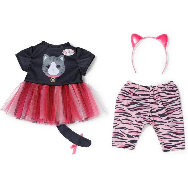 BABY born Outfit Gatto con Vestito in Tulle, Pantaloni e Cerchietto per Bambole 43cm
