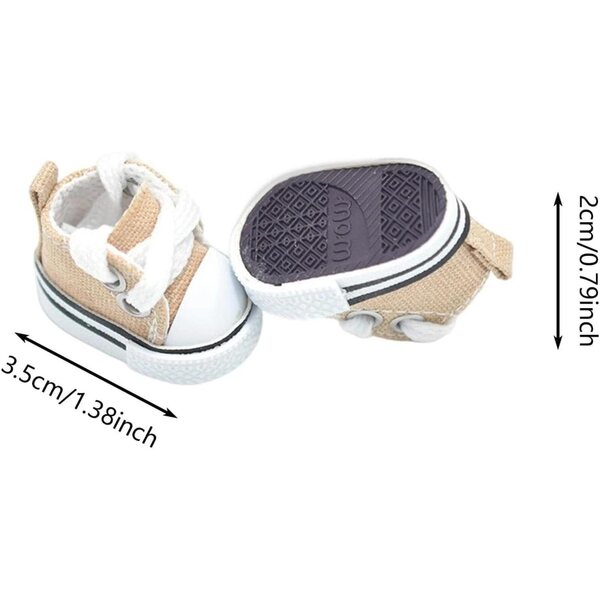 17 cm große Puppenschuhe aus rotem Stoff, einzigartiges und kreatives Modeaccessoire