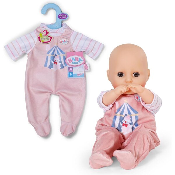 BABY born Strampelanzug con motivo circo per bambole 36 cm, morbido e colorato