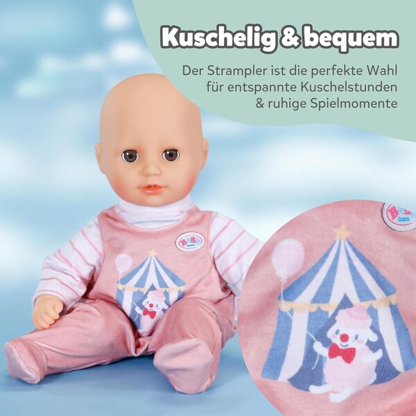 BABY born Strampelanzug con motivo circo per bambole 36 cm, morbido e colorato