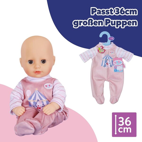 BABY born Strampelanzug con motivo circo per bambole 36 cm, morbido e colorato