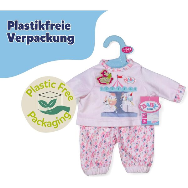 BABY born Pigiama con Maglia Maniche Lunghe e Leggings Colorati per Bambole 43 cm