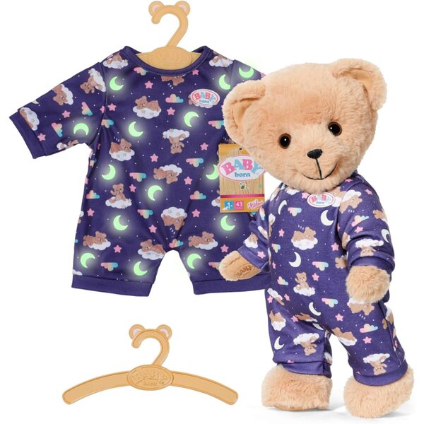 BABY Born Teddy Schlafanzug 43 cm con Applique Luminose per la Notte
