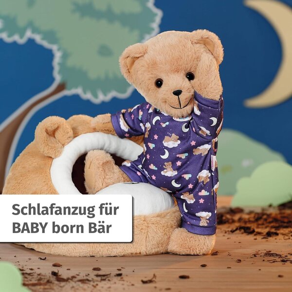 BABY Born Teddy Schlafanzug 43 cm con Applique Luminose per la Notte