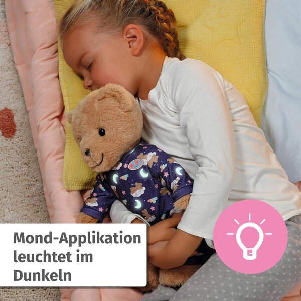 BABY Born Teddy Schlafanzug 43 cm con Applique Luminose per la Notte