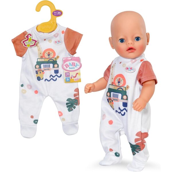 BABY born tutina con motivo giungla e maniche corte - abbigliamento per bambole 36 cm