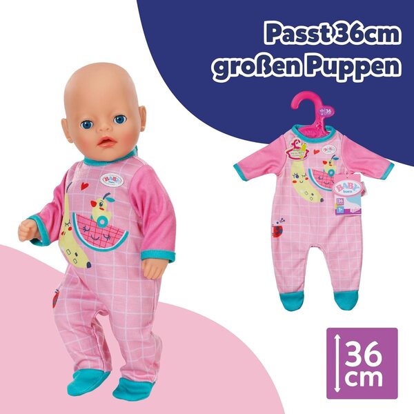 BABY Born tutina rosa con dettagli blu e stampa per bambole da 36 cm - abbigliamento morbido e comodo