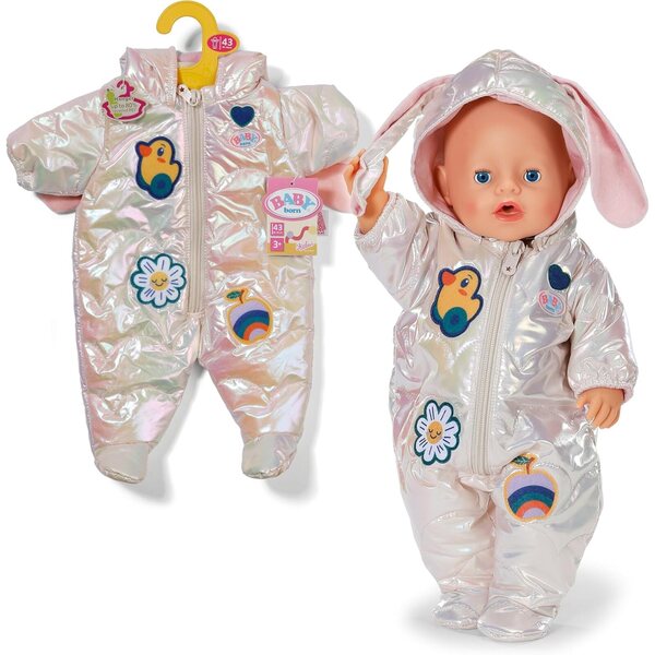 BABY Born Schneeanzug con Orecchie di Coniglio per Bambole da 43 cm - Abbigliamento Invernale per Bambole