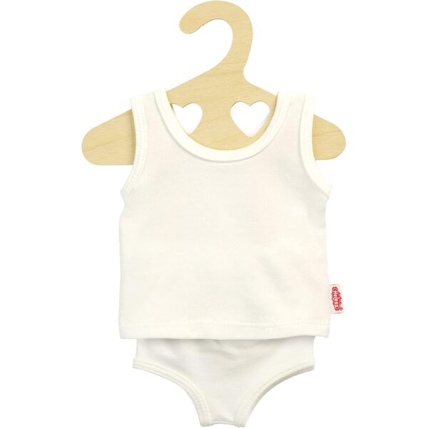 Heless Set Intimo bianco in Jersey elastico per Bambole 35-45 cm con Camicetta e Slip