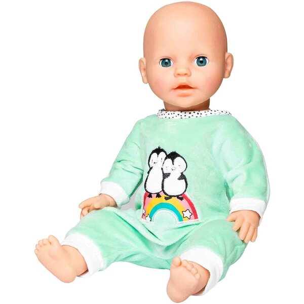 Heless tutina Pinguin pois per Bambole 20-25 cm in Softvelours con ricamo