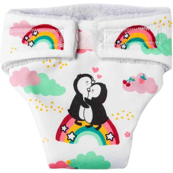 Heless waschbare Windeln für Puppen 35-45 cm Pinguin-Design 2 Stück mit Klettverschluss