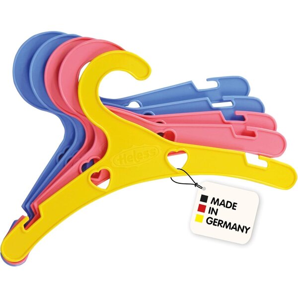 Heless 778 5er Set bunte stabile Puppenkleiderbügel, hergestellt in Deutschland