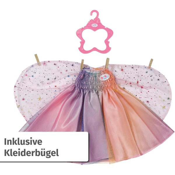 BABY born abito arcobaleno 43cm con ali e glitter per bambole fino a 43 cm