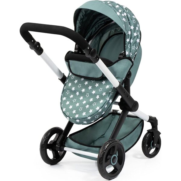 Bayer Design Xeo verstellbarer Puppenwagen mit Tasche und Lenkrollen, Nordic Green
