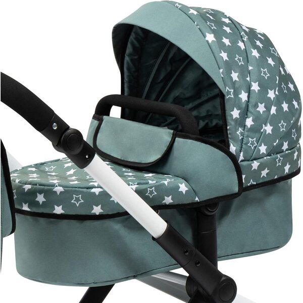 Bayer Design Xeo verstellbarer Puppenwagen mit Tasche und Lenkrollen, Nordic Green