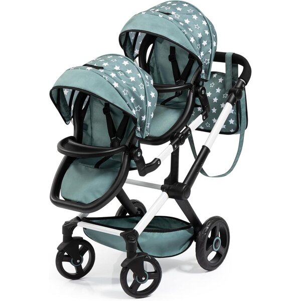 passeggino gemellare per bambole Twin XEO Bayer Design con Tasche, Sonnendach e manico regolabile