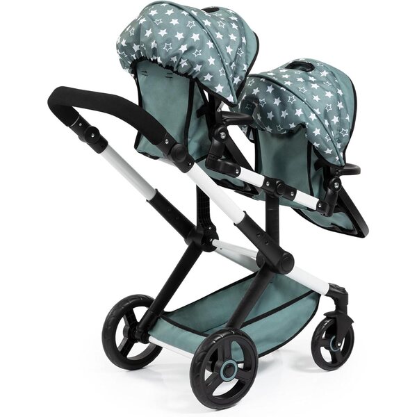 passeggino gemellare per bambole Twin XEO Bayer Design con Tasche, Sonnendach e manico regolabile