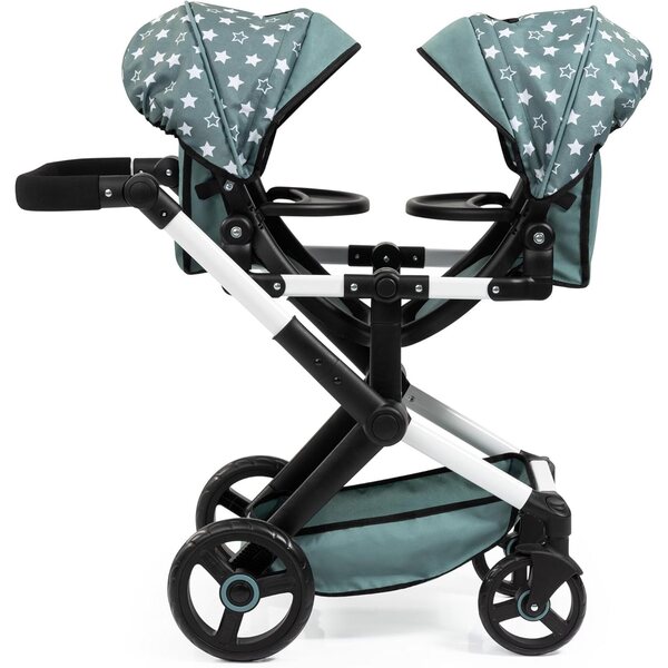 passeggino gemellare per bambole Twin XEO Bayer Design con Tasche, Sonnendach e manico regolabile