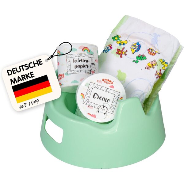 Heless Set vasino per per bambole in mint con Accessori per la Cura, Made in Germany