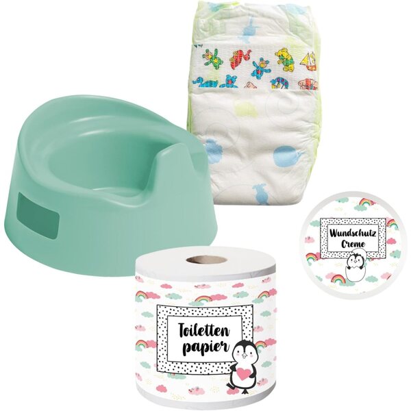 Heless Set vasino per per bambole in mint con Accessori per la Cura, Made in Germany