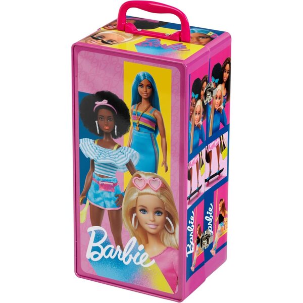 Theo Klein 5801 Barbie-Garderobenkoffer mit Kleiderbügel und Zubehör, Spiel für Kinder ab 3 Jahren