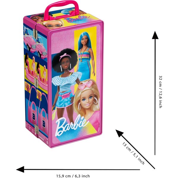Theo Klein 5801 Barbie-Garderobenkoffer mit Kleiderbügel und Zubehör, Spiel für Kinder ab 3 Jahren