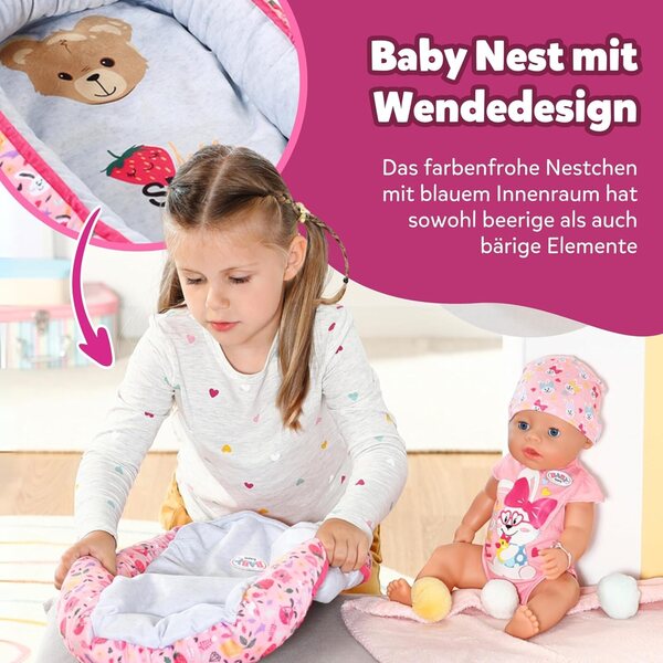BABY born Baby Nest per bambole 36-43 cm - Accessorio morbido e colorato per gioco sicuro