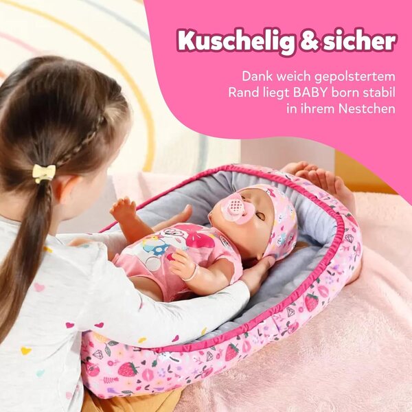 BABY born Baby Nest per bambole 36-43 cm - Accessorio morbido e colorato per gioco sicuro